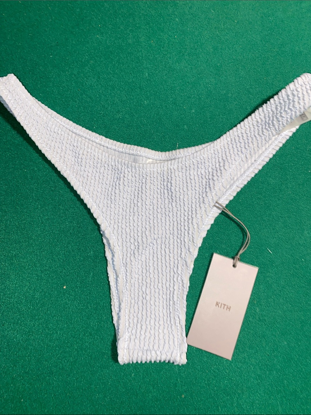 Kith silver Textured High-Cut Bikini Bottoms